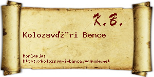 Kolozsvári Bence névjegykártya