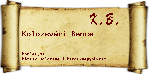 Kolozsvári Bence névjegykártya