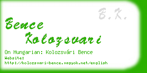 bence kolozsvari business card